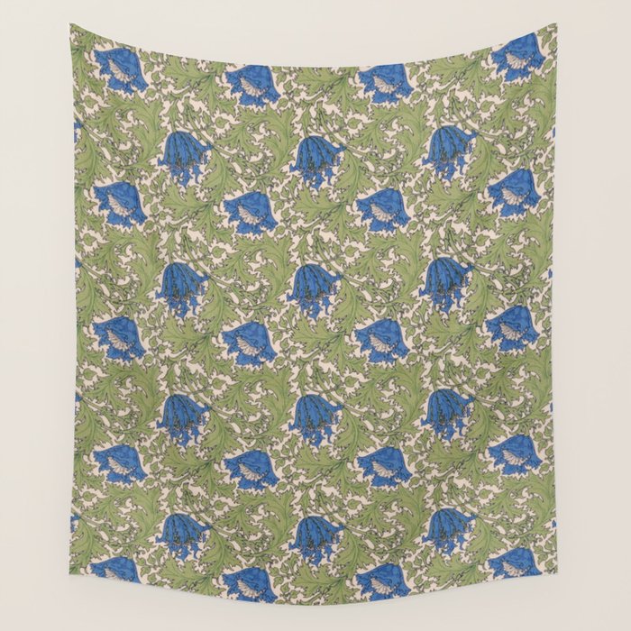 William Morris Blue Anemone  Wall Tapestry Gallery Image 1