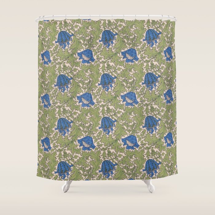 William Morris Blue Anemone  Shower Curtain Gallery Image 1