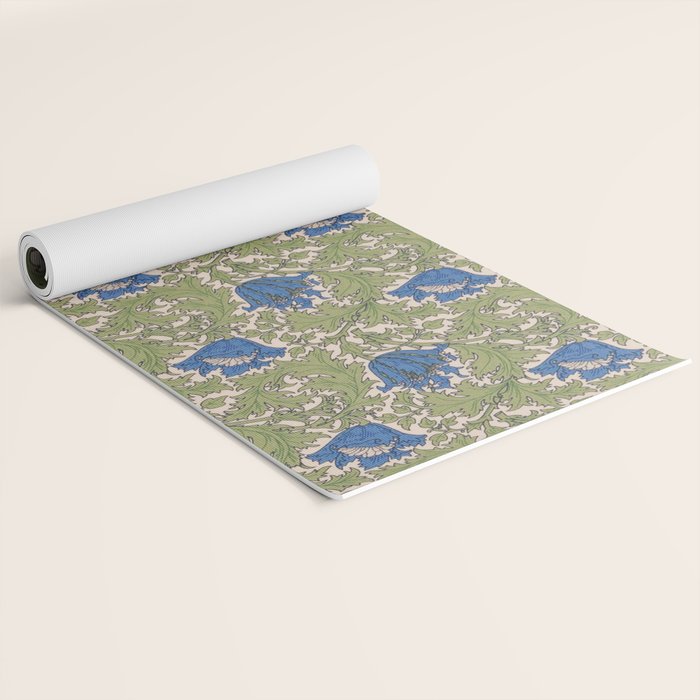 William Morris Blue Anemone  Yoga Mat Gallery Image 2