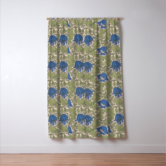 William Morris Blue Anemone  Window Curtain Gallery Image 3