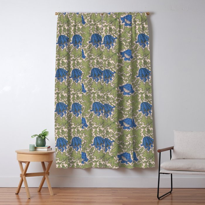 William Morris Blue Anemone  Window Curtain Gallery Image 5