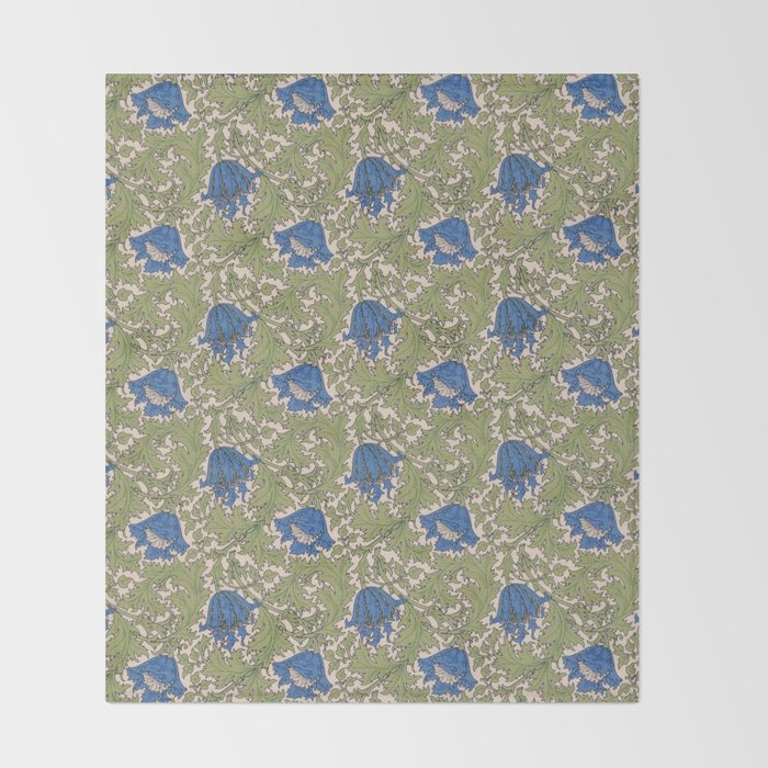 William Morris Blue Anemone  Throw Blanket Gallery Image 2