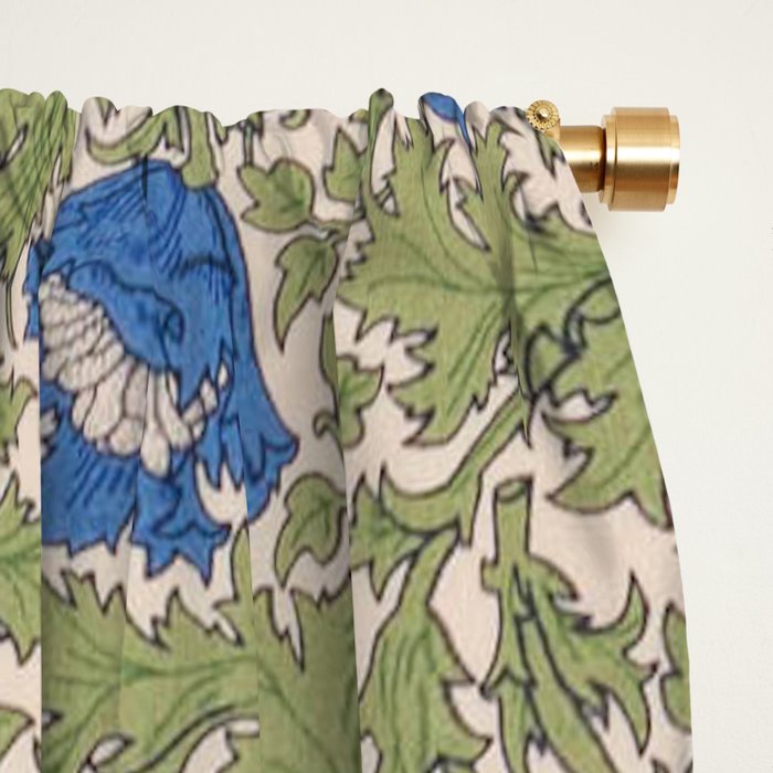 William Morris Blue Anemone  Window Curtain Gallery Image 2