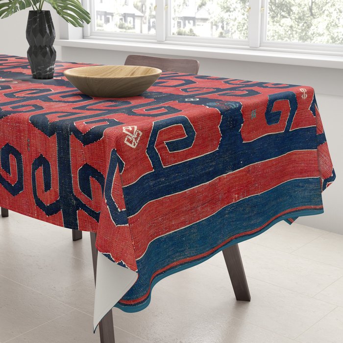 Yüncü  Antique Balikesir Turkish Kilim Print Tablecloth Gallery Image 3