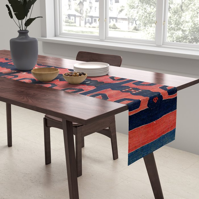 Yüncü  Antique Balikesir Turkish Kilim Print Table Runner Gallery Image 2