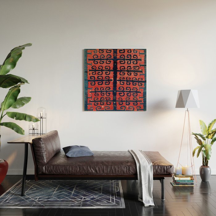Yüncü  Antique Balikesir Turkish Kilim Print Wood Wall Art Gallery Image 2