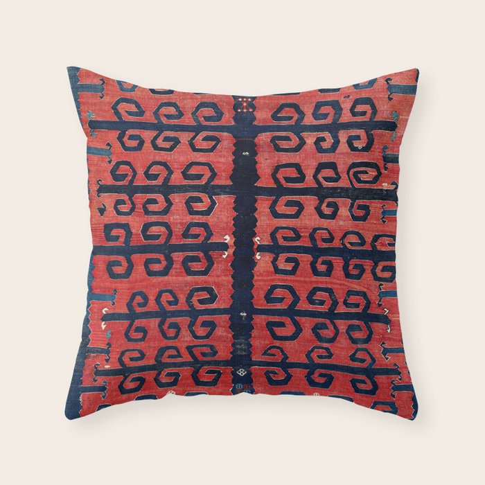 Yüncü  Antique Balikesir Turkish Kilim Print Throw Pillow Gallery Image 6