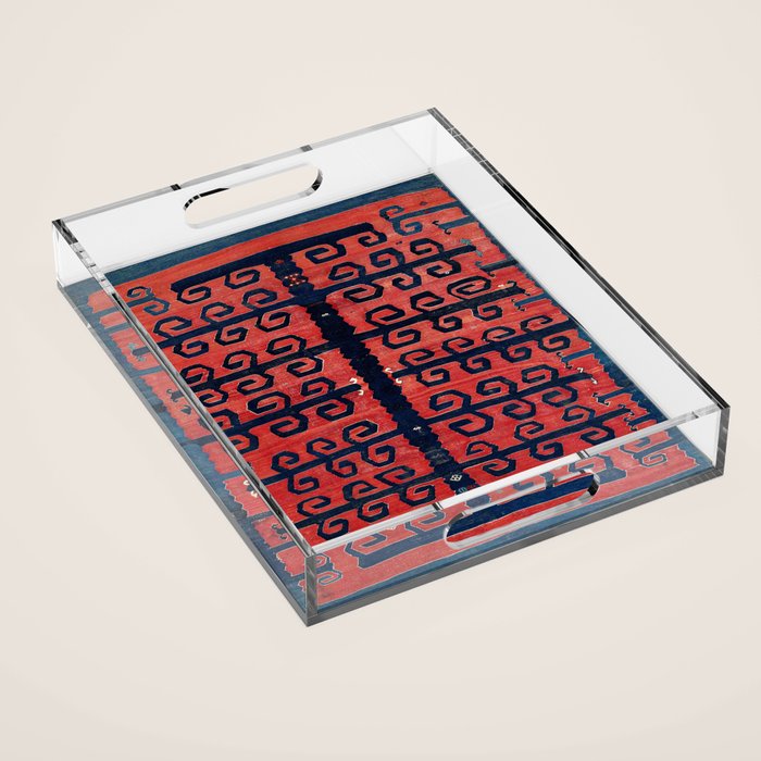 Yüncü  Antique Balikesir Turkish Kilim Print Acrylic Tray Gallery Image 1