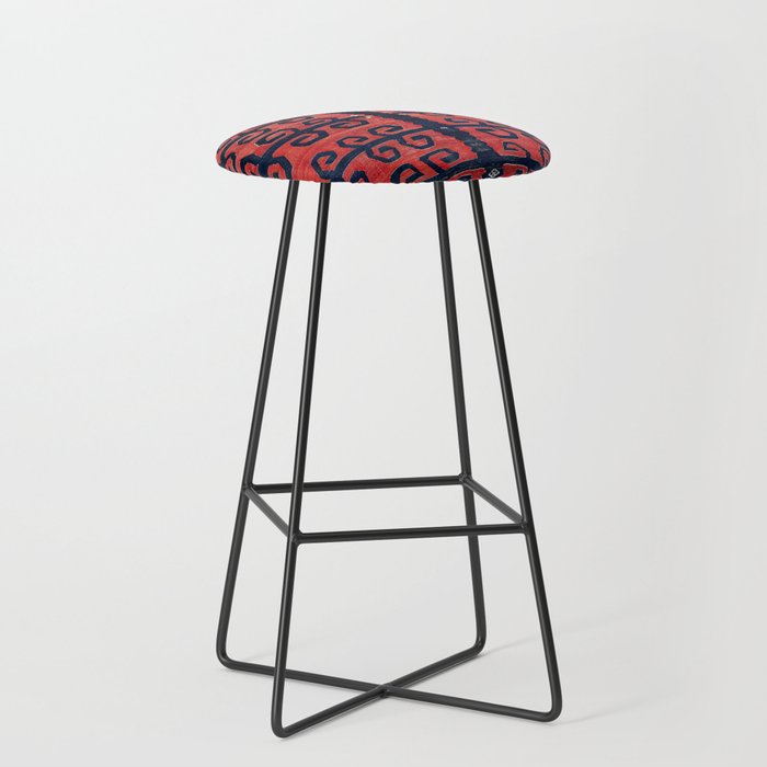 Yüncü  Antique Balikesir Turkish Kilim Print Stool Gallery Image 1