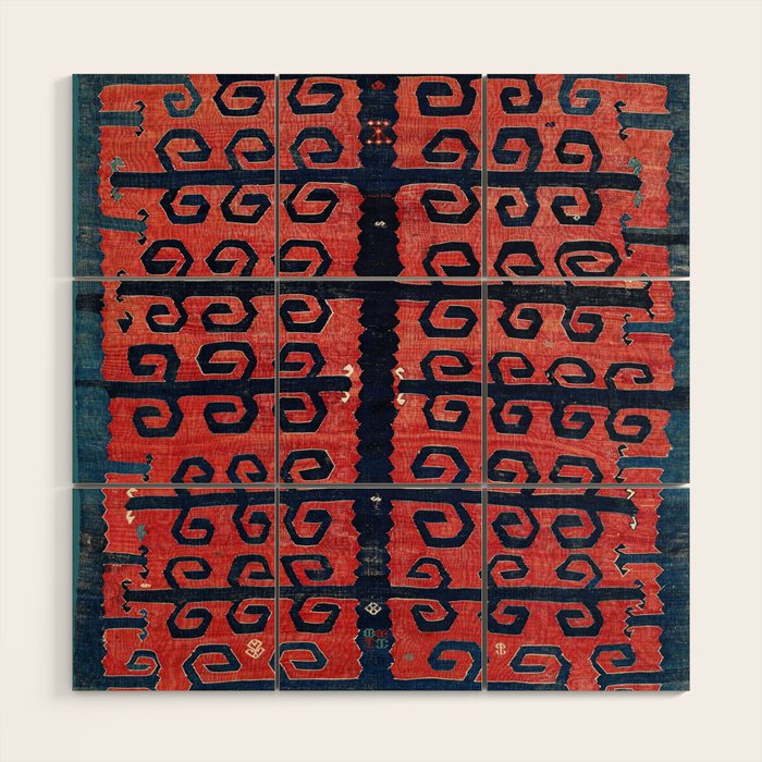 Yüncü  Antique Balikesir Turkish Kilim Print Wood Wall Art Gallery Image 1