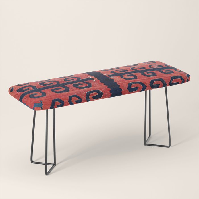 Yüncü  Antique Balikesir Turkish Kilim Print Bench Gallery Image 1