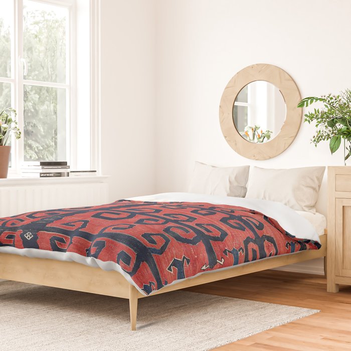 Yüncü  Antique Balikesir Turkish Kilim Print Duvet Cover Gallery Image 2