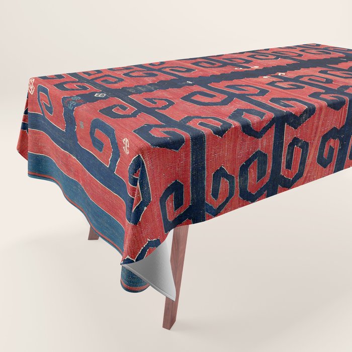 Yüncü  Antique Balikesir Turkish Kilim Print Tablecloth Gallery Image 1