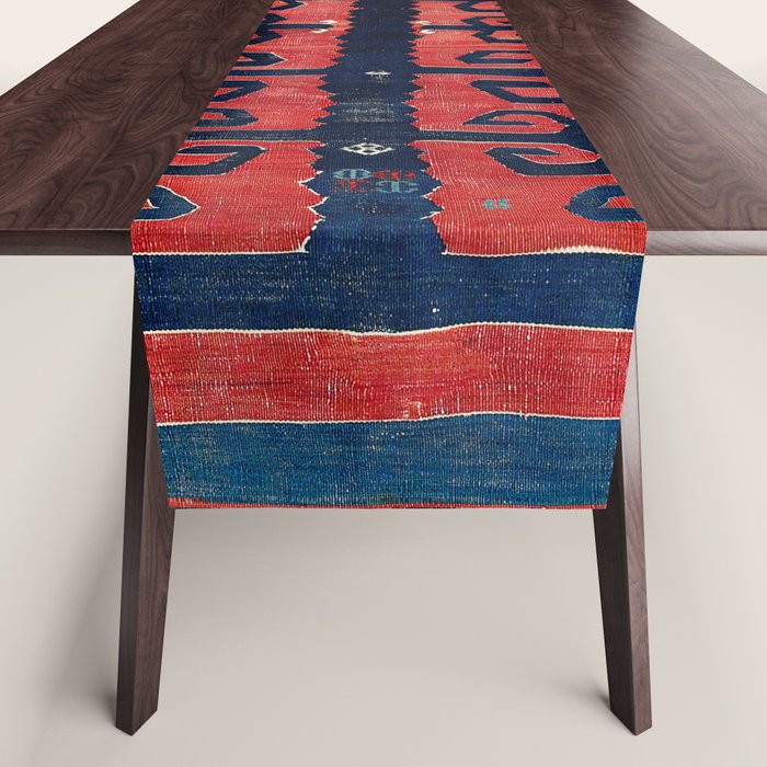 Yüncü  Antique Balikesir Turkish Kilim Print Table Runner Gallery Image 1
