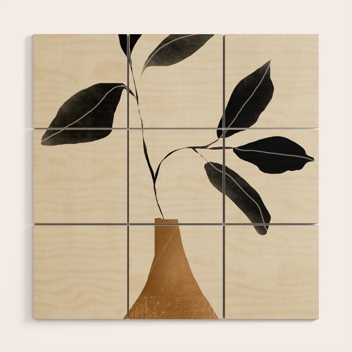 minimal plant 6 Wood Wall Art Gallery Image 1