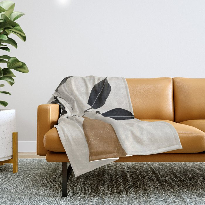 minimal plant 6 Throw Blanket Gallery Image 1