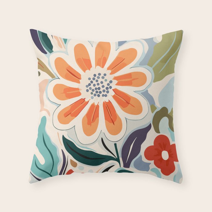 Charlotte Flower Market Print Throw Pillow Gallery Image 6