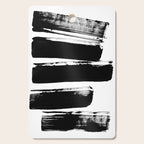 Stripes Black & White Minimalist Abstract Mid century Ink Art Dark Brush Strokes Cutting Board Gallery Image 1
