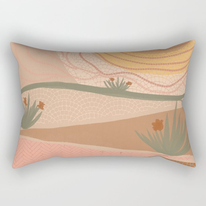 Rosy Sun and Hills Rectangular Pillow Gallery Image 2
