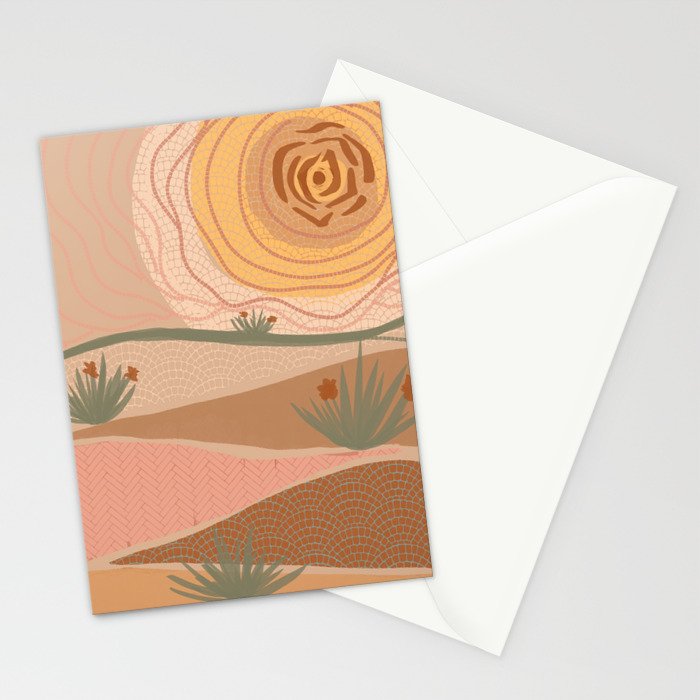 Rosy Sun and Hills Stationery Card Gallery Image 2