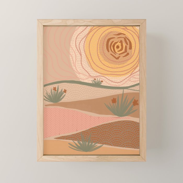 Rosy Sun and Hills Mini Art Print Gallery Image 1