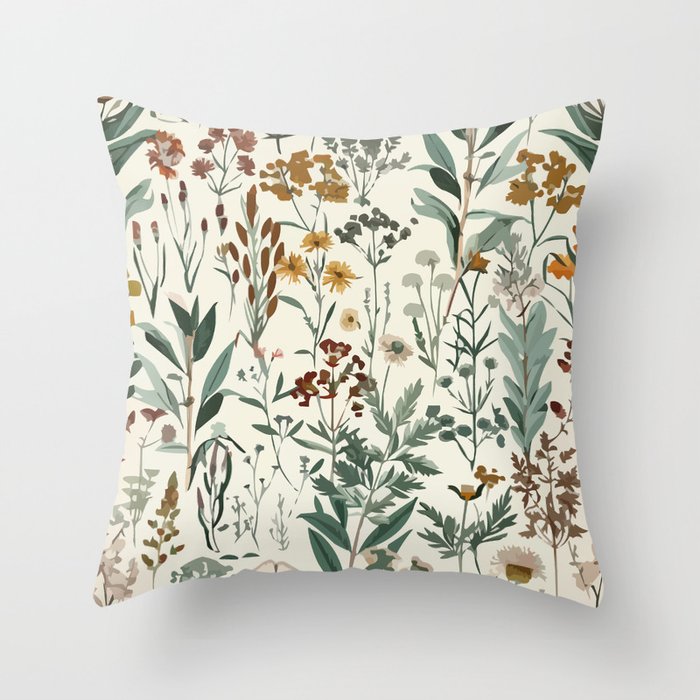 Nostalgic Wildflowers Floral Throw Pillow Gallery Image 6