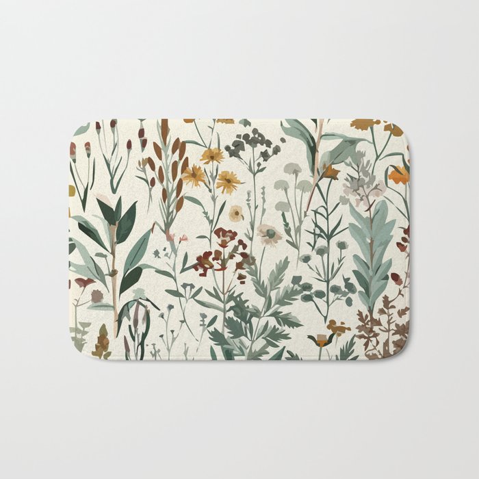 Nostalgic Wildflowers Floral Bath Mat Gallery Image 1