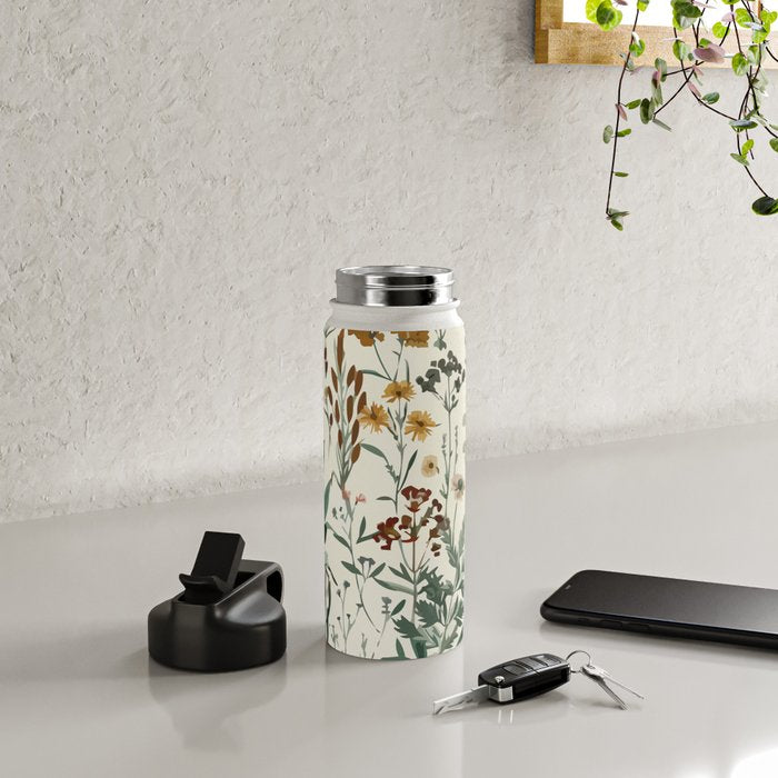 Nostalgic Wildflowers Floral Water Bottle Gallery Image 4