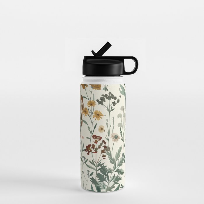 Nostalgic Wildflowers Floral Water Bottle Gallery Image 1