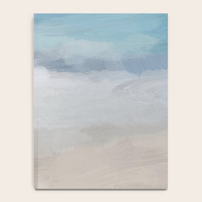 Beach Dream I - Light Aqua Blue Ocean Shore Waves Horizon Sandy Beige Abstract Ocean Painting Notebook Gallery Image 4