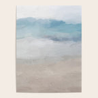 Beach Dream I - Light Aqua Blue Ocean Shore Waves Horizon Sandy Beige Abstract Ocean Painting Poster Gallery Image 4