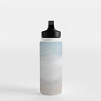 Beach Dream I - Light Aqua Blue Ocean Shore Waves Horizon Sandy Beige Abstract Ocean Painting Water Bottle Gallery Image 3