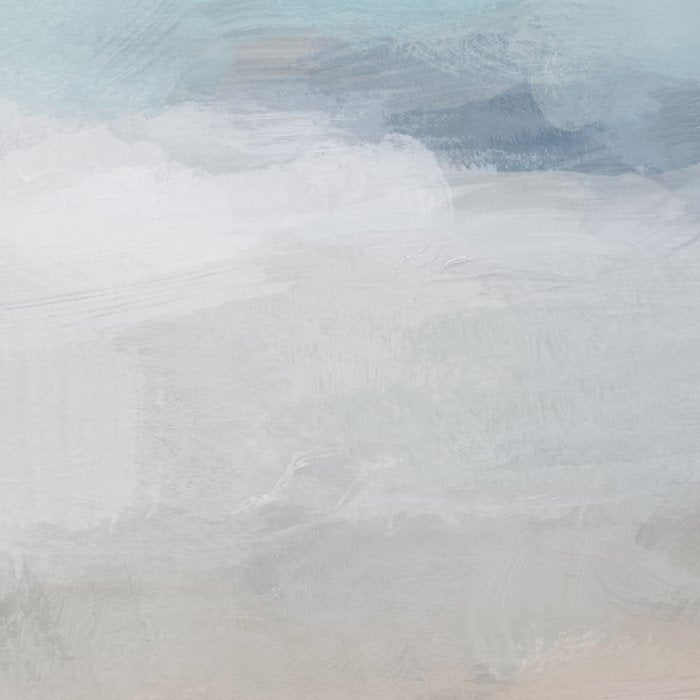 Beach Dream I - Light Aqua Blue Ocean Shore Waves Horizon Sandy Beige Abstract Ocean Painting Coffee Mug Gallery Image 2
