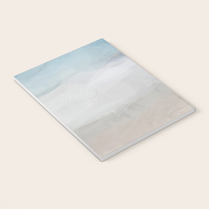 Beach Dream I - Light Aqua Blue Ocean Shore Waves Horizon Sandy Beige Abstract Ocean Painting Notebook Gallery Image 3