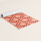 Checkered Sliced Citrus Fruit in Red & Peach Pink Yoga Mat Gallery Image 2