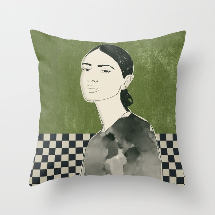 Girl Portrait Throw Pillow Gallery Image 6