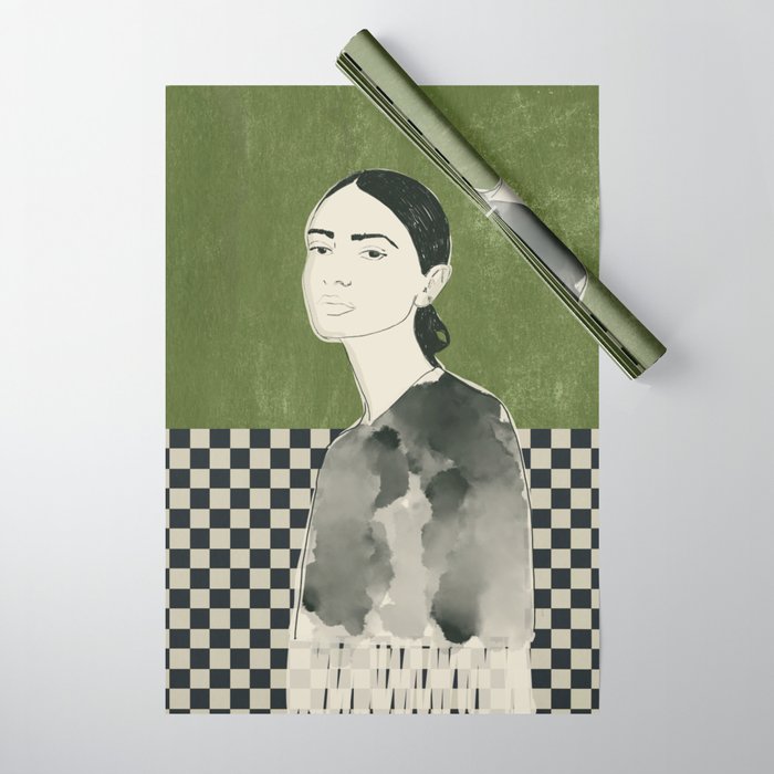 Girl Portrait Wrapping Paper Gallery Image 1