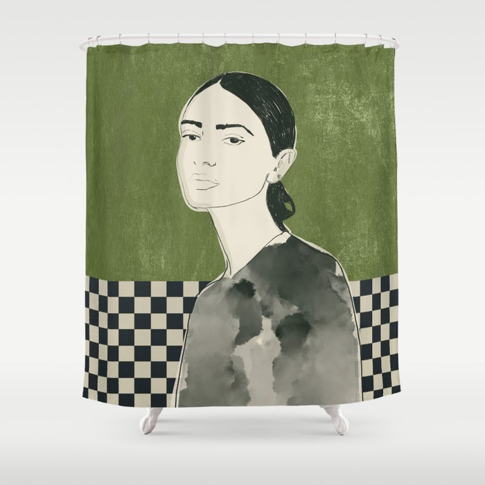 Girl Portrait Shower Curtain Gallery Image 1