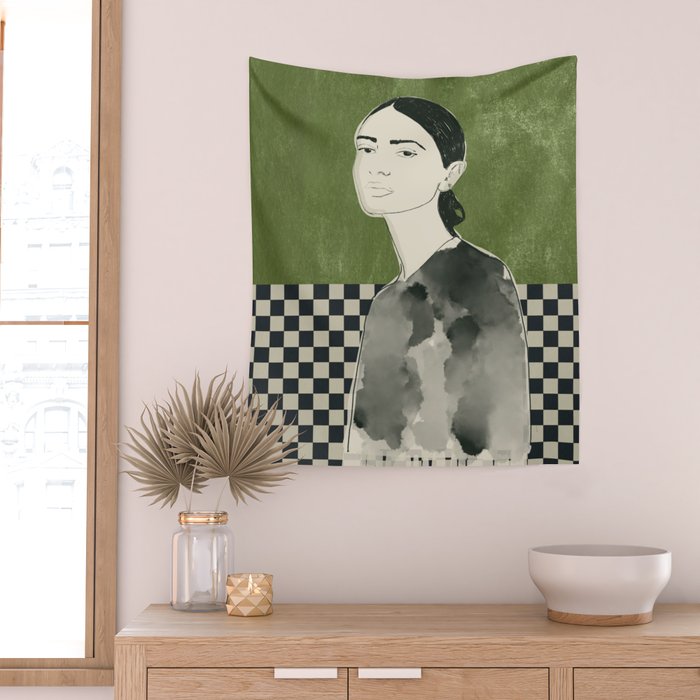 Girl Portrait Wall Tapestry Gallery Image 2