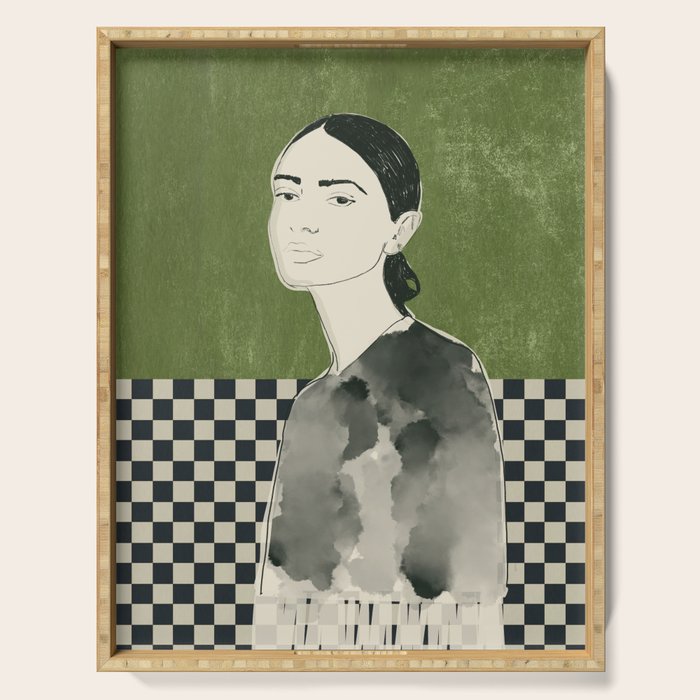 Girl Portrait Serving Tray Gallery Image 1