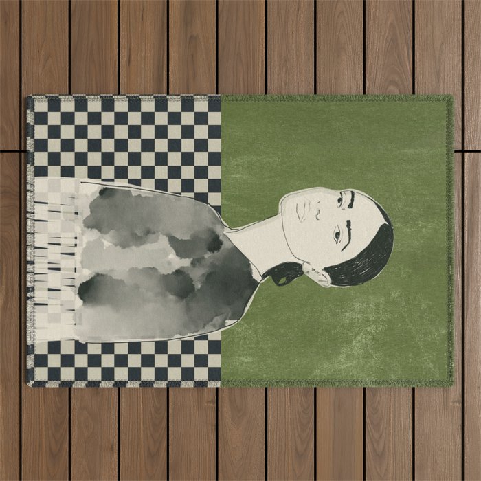 Girl Portrait Outdoor Rug Gallery Image 1