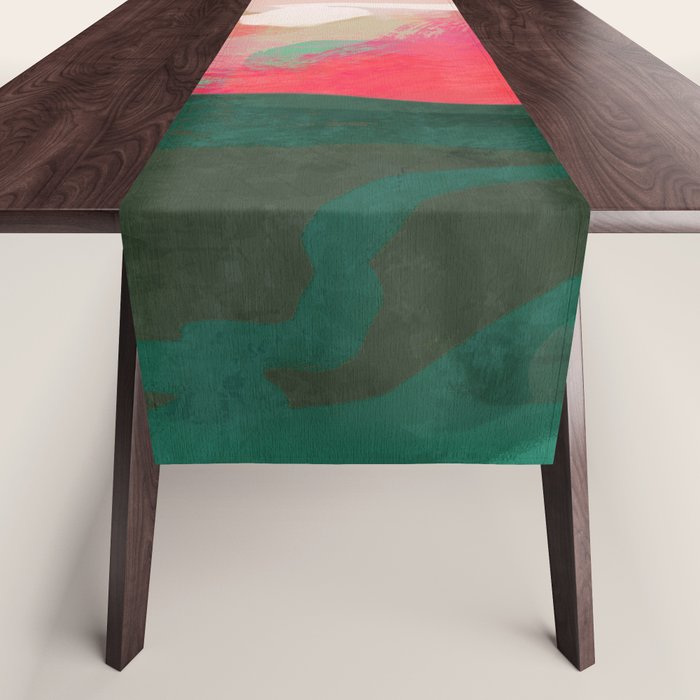 abstract pink Table Runner Gallery Image 1