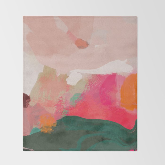 abstract pink Throw Blanket Gallery Image 2