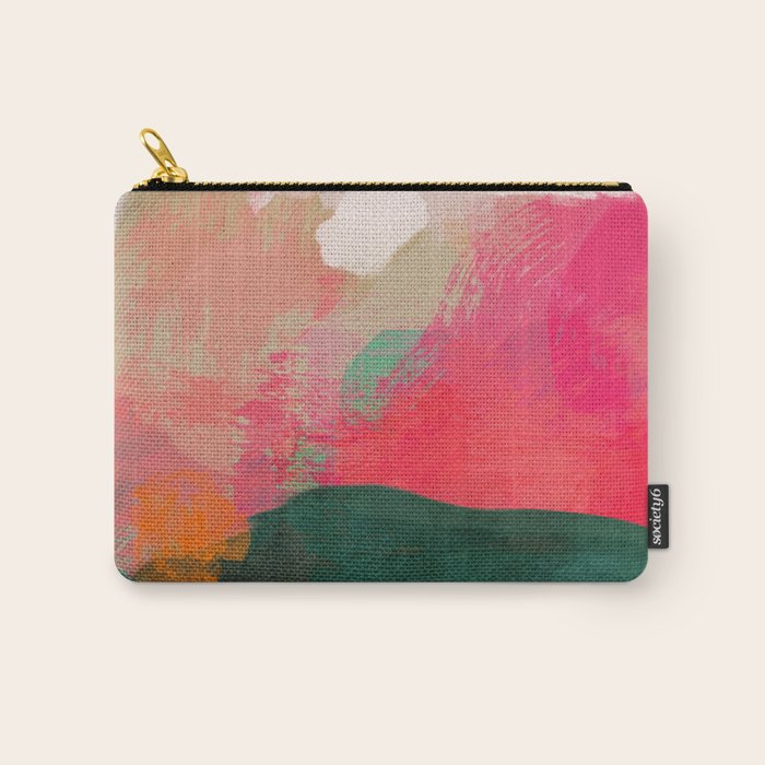 abstract pink Carry All Pouch Gallery Image 1
