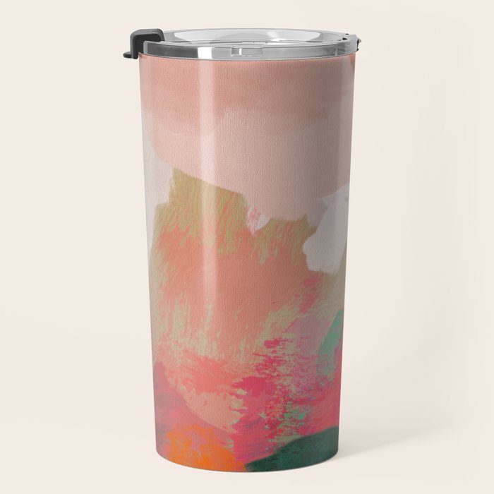 abstract pink Travel Mug Gallery Image 3