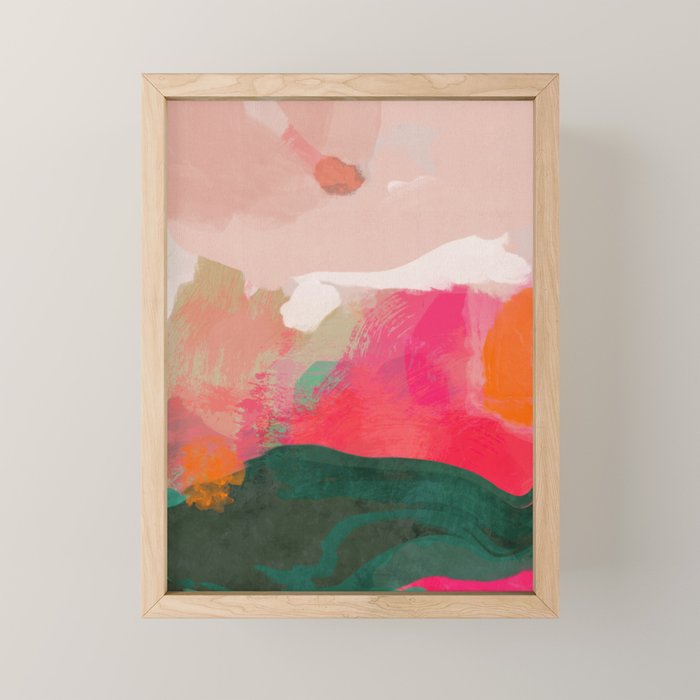 abstract pink Mini Art Print Gallery Image 1