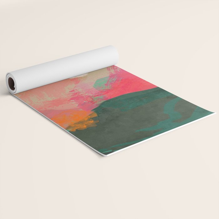 abstract pink Yoga Mat Gallery Image 2