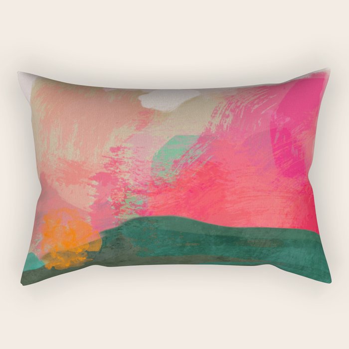 abstract pink Rectangular Pillow Gallery Image 2