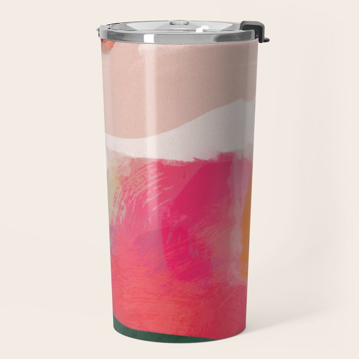 abstract pink Travel Mug Gallery Image 2
