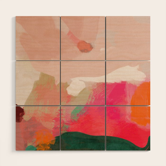 abstract pink Wood Wall Art Gallery Image 1